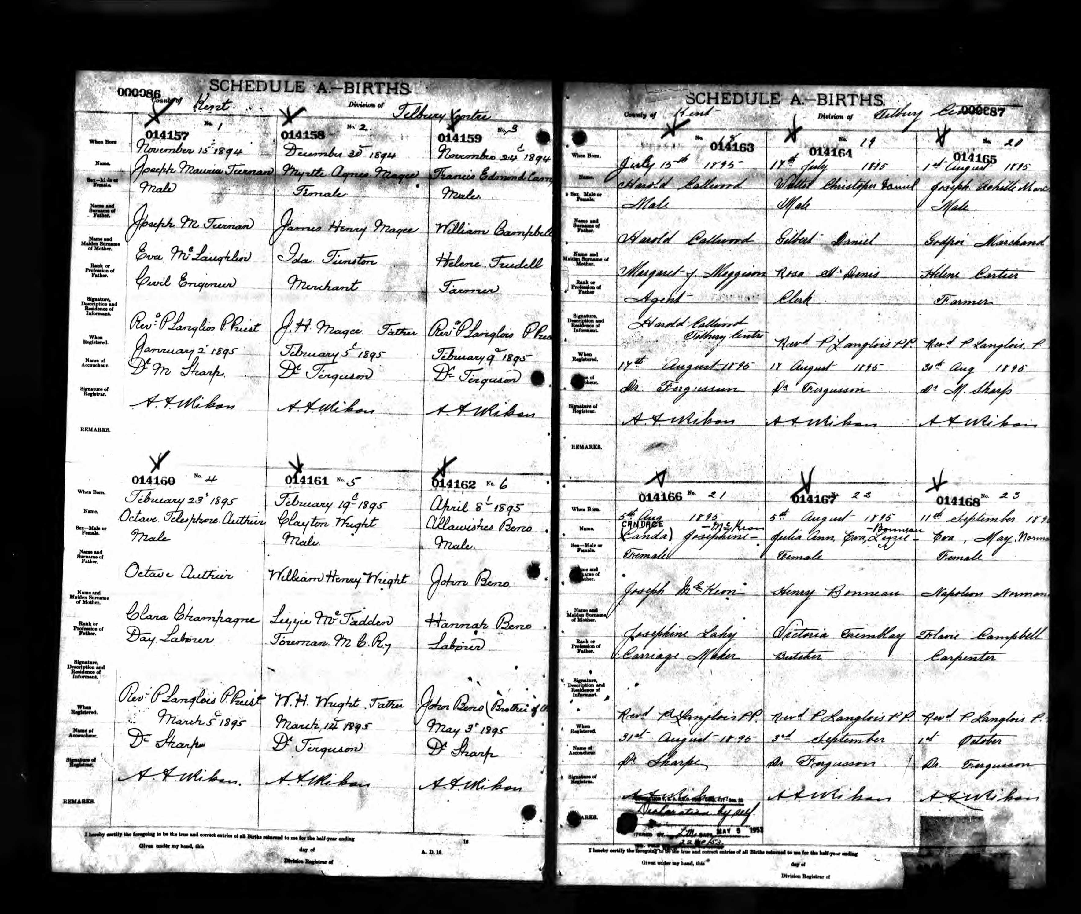Enregistrement de la naissance
