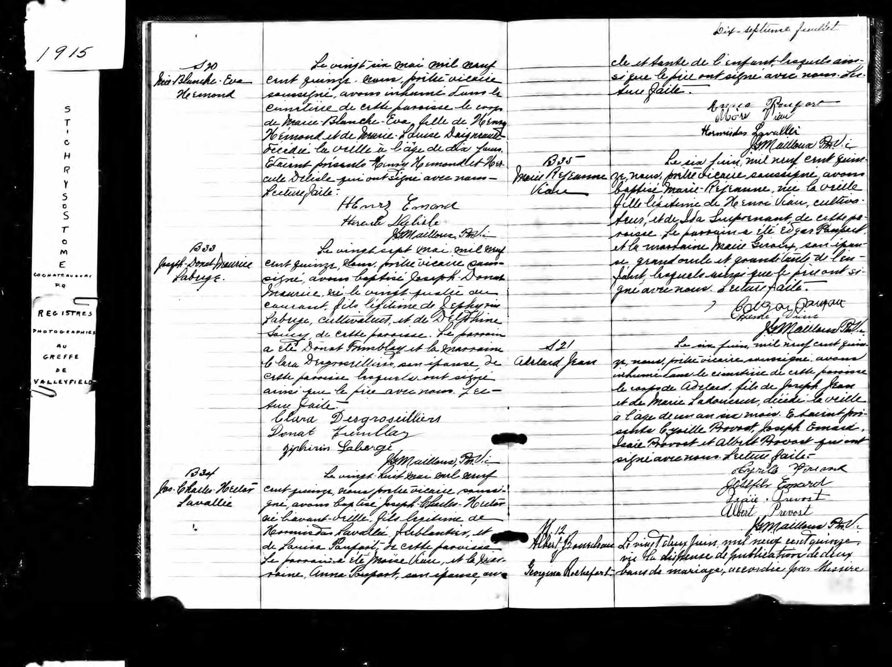 Acte de sépulture