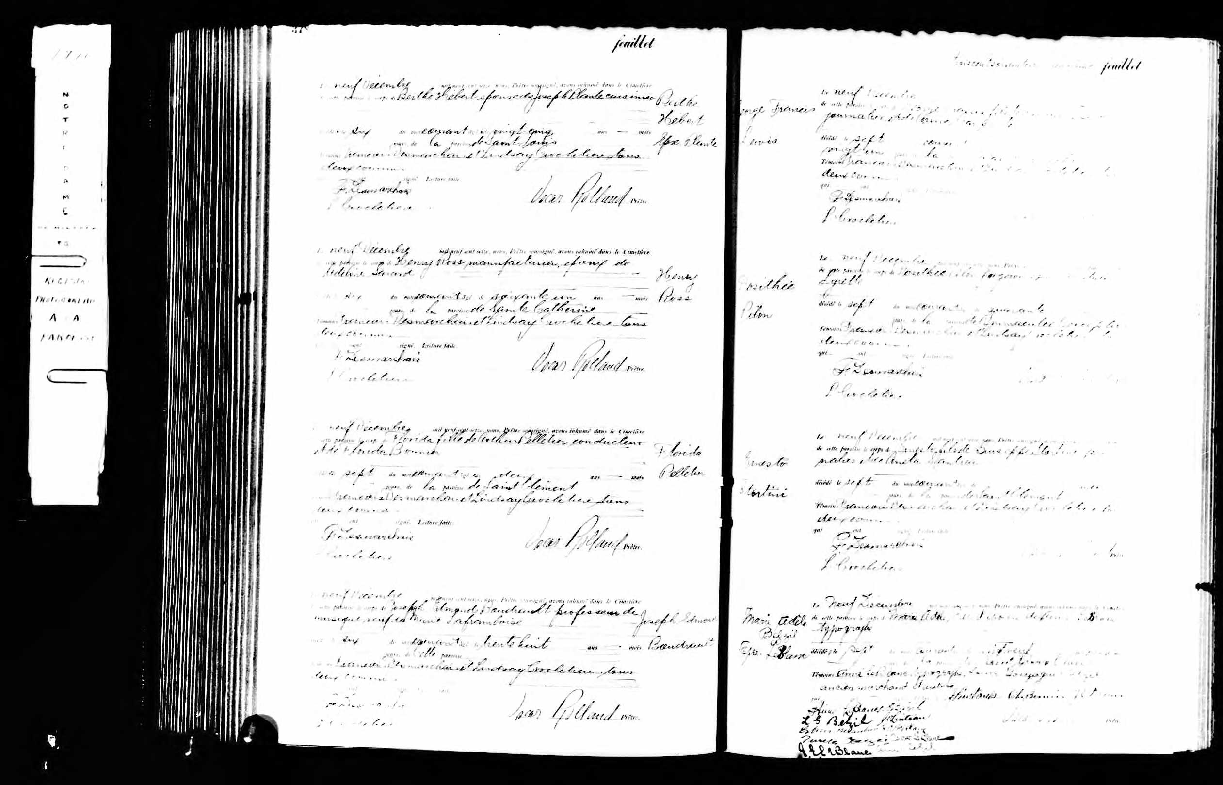 Acte de sépulture