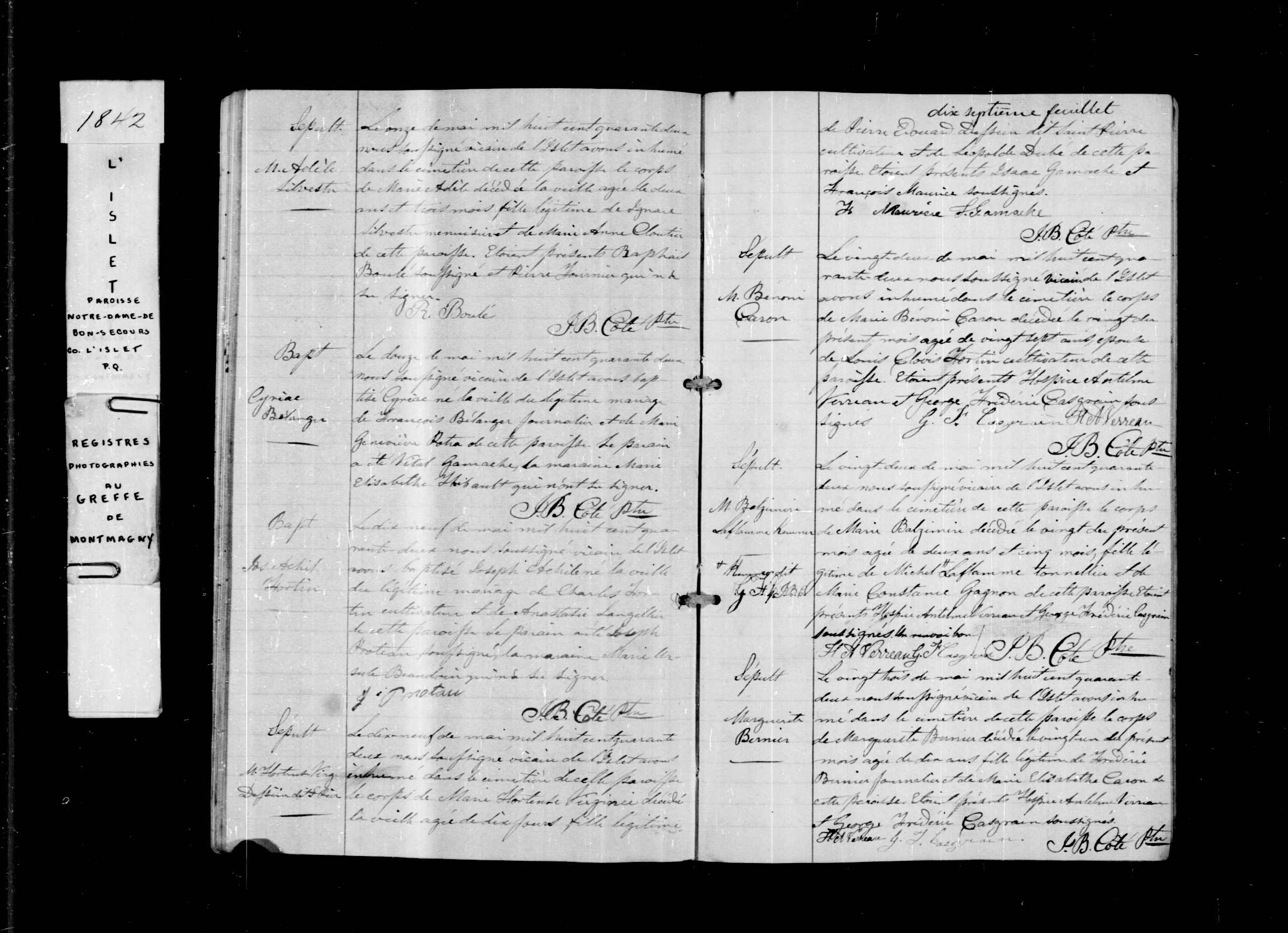 Acte de sépulture
