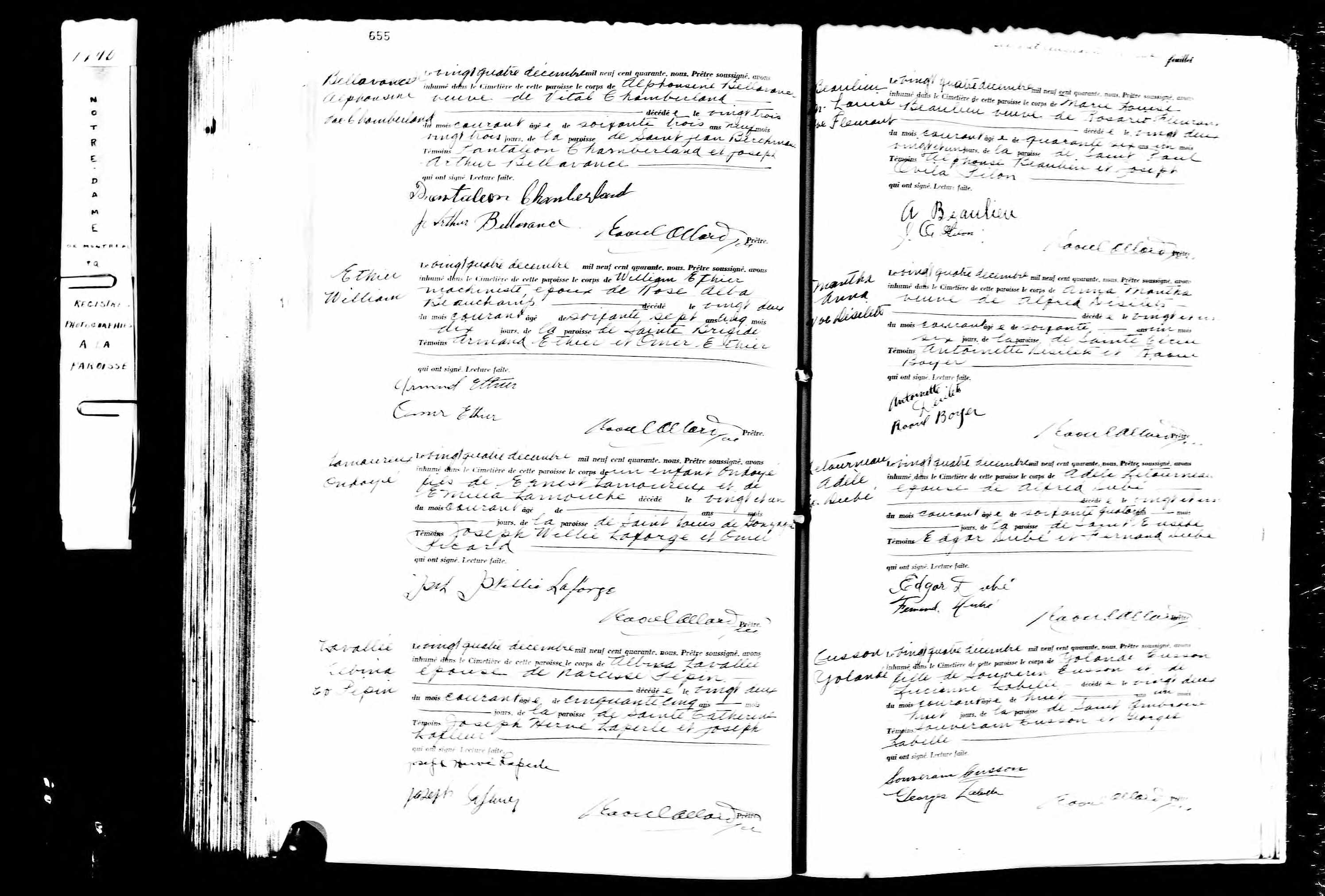 Acte de sépulture
