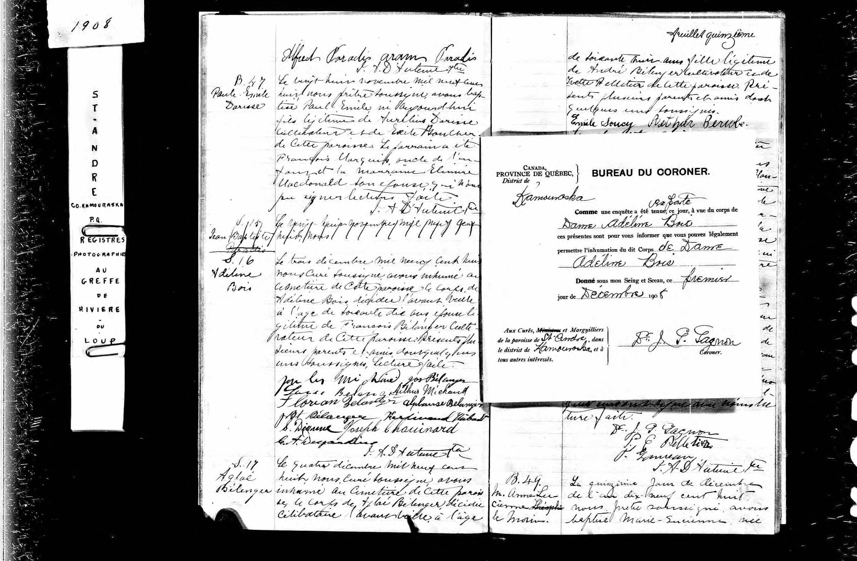 Acte de sépulture