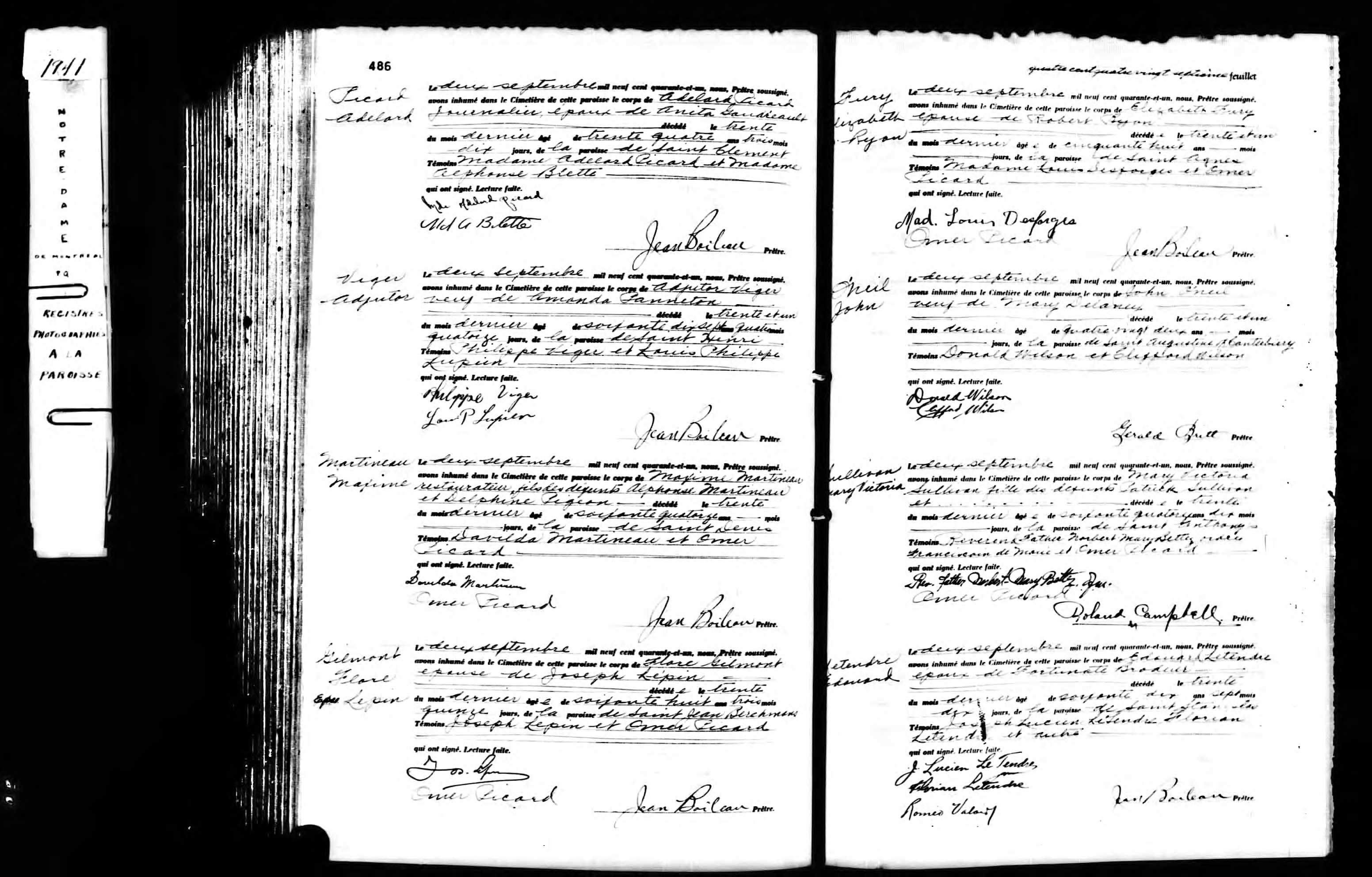 Acte de sépulture Acte de sépulture