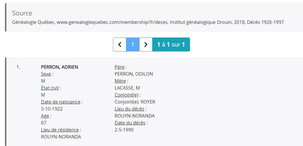 Mention du décès