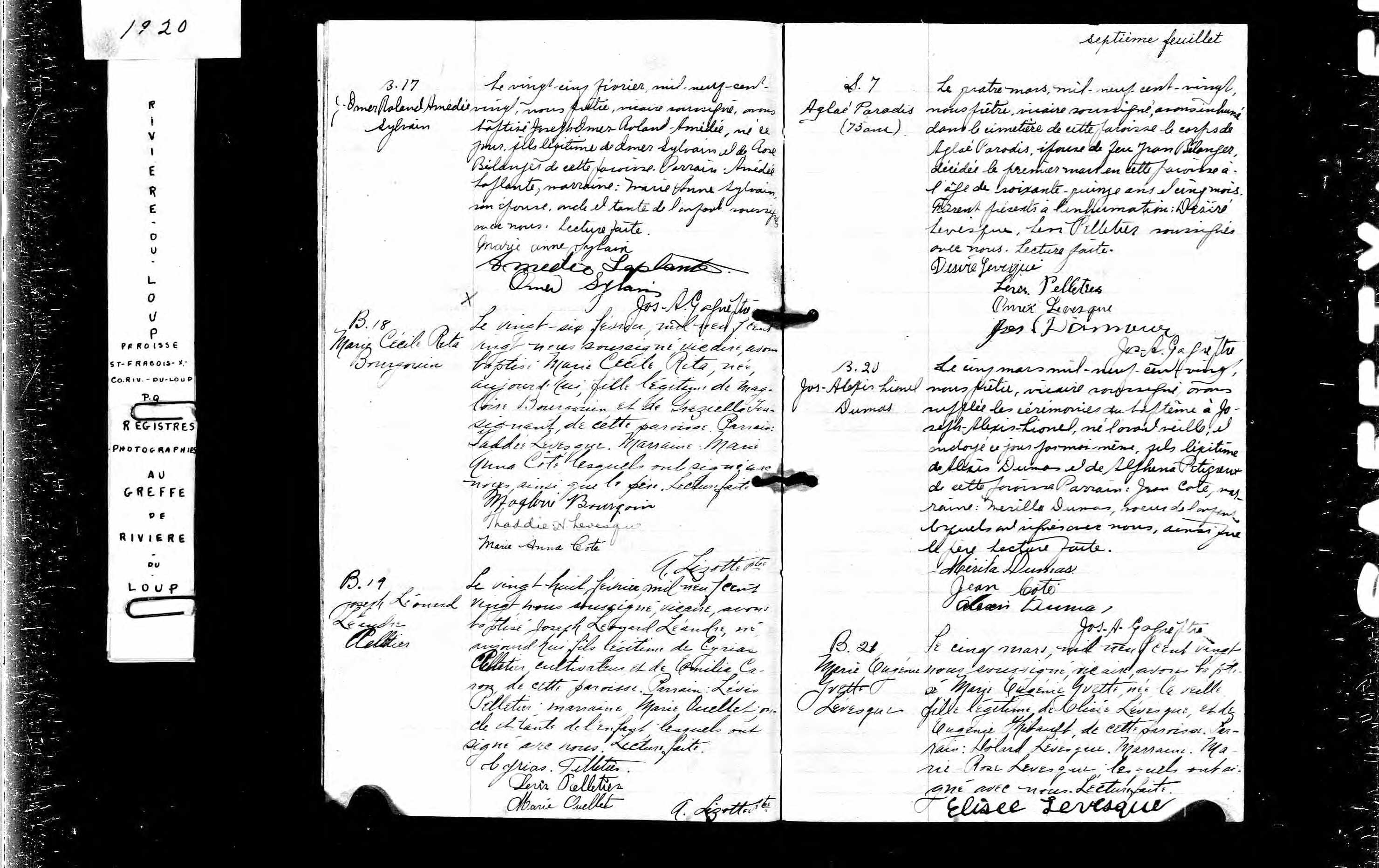 Acte de sépulture