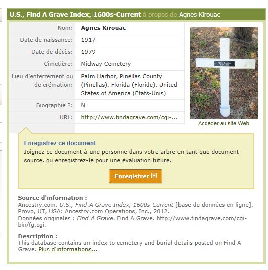 Mention de la sépulture Mention de la sépulture