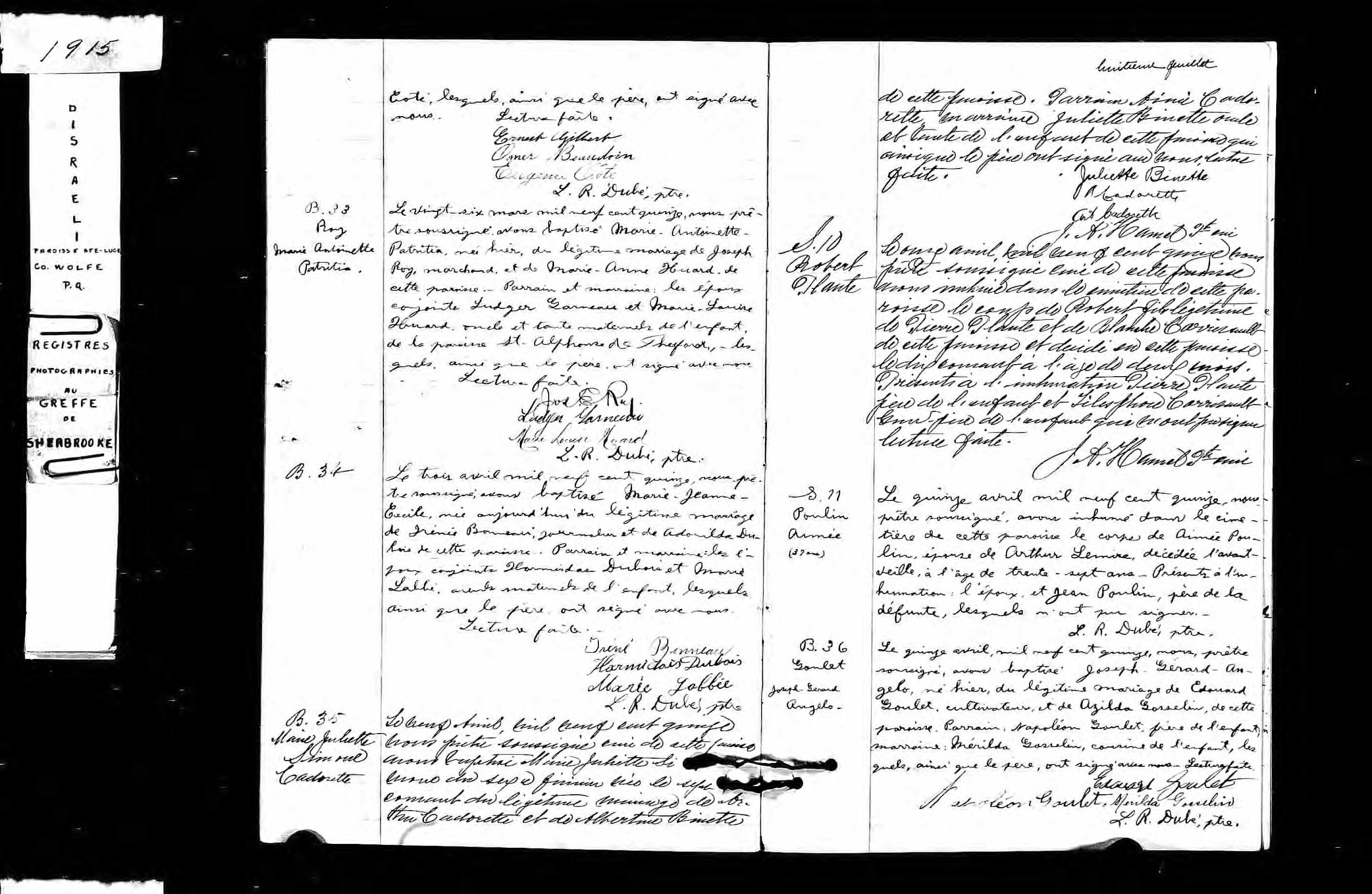 Acte de sépulture