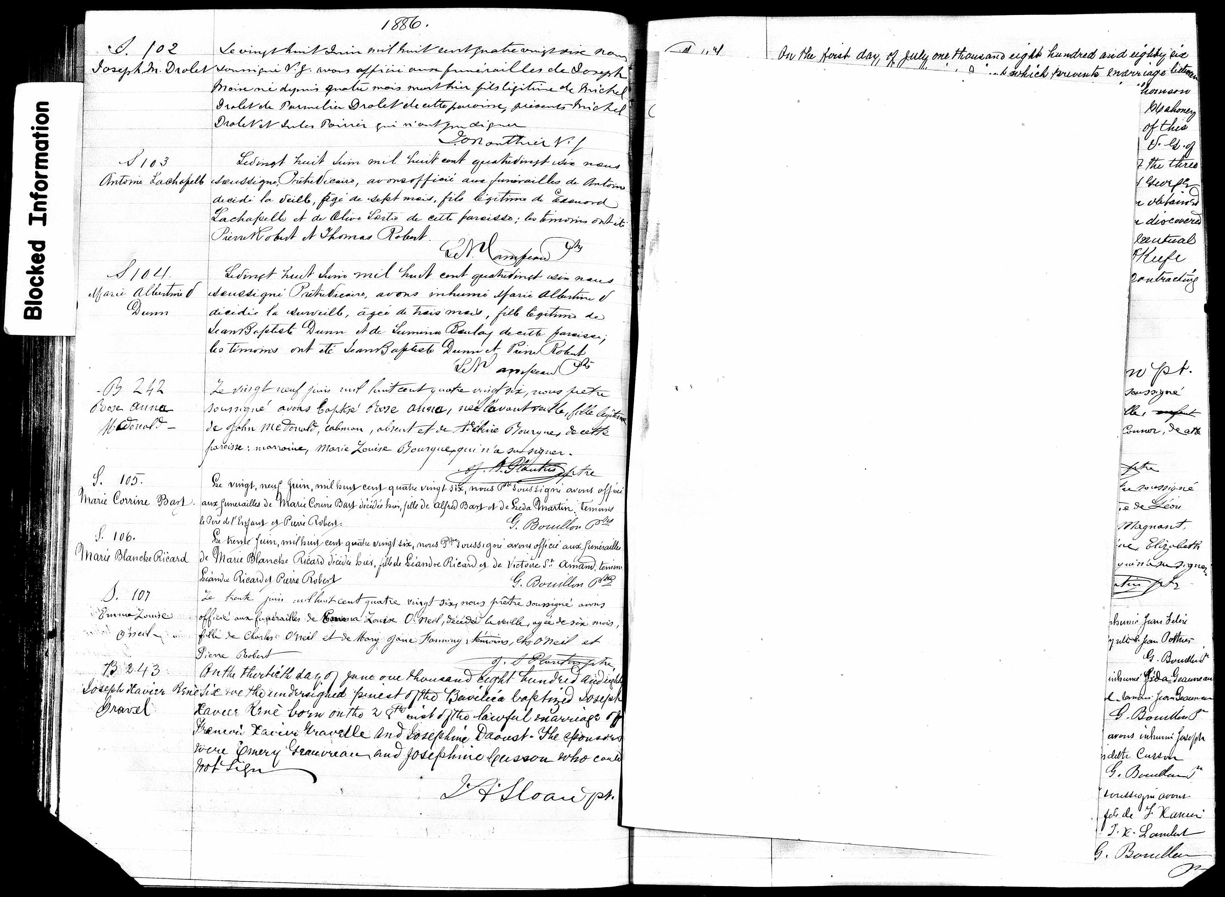 Acte de sépulture