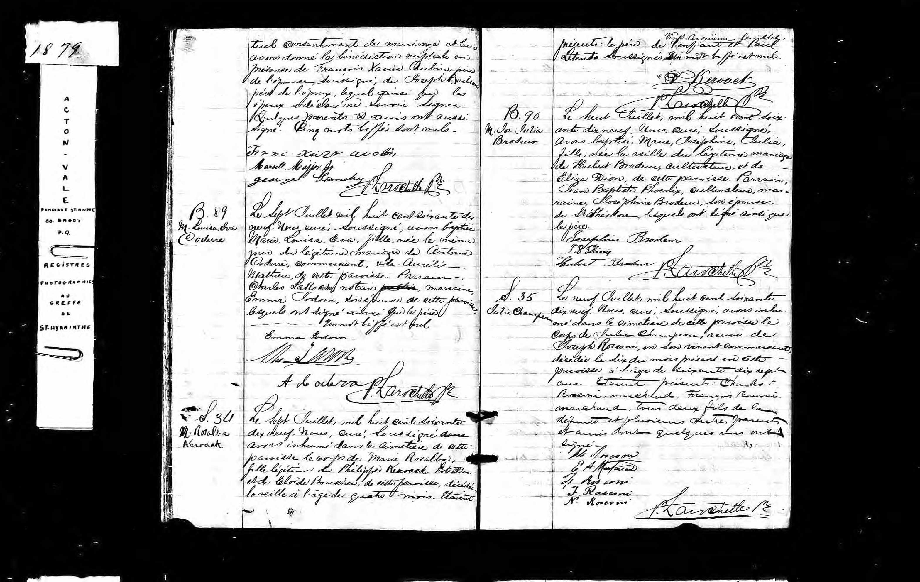 Acte de sépulture