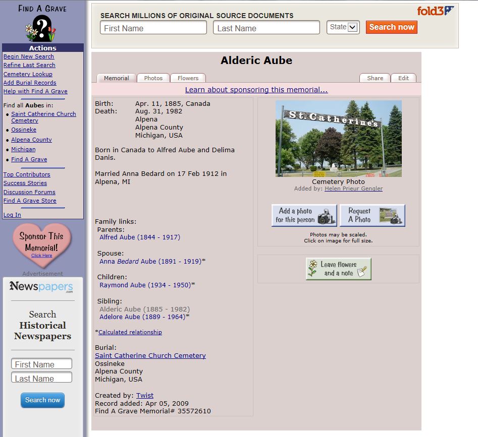 Mention de la date de naissance et de décès