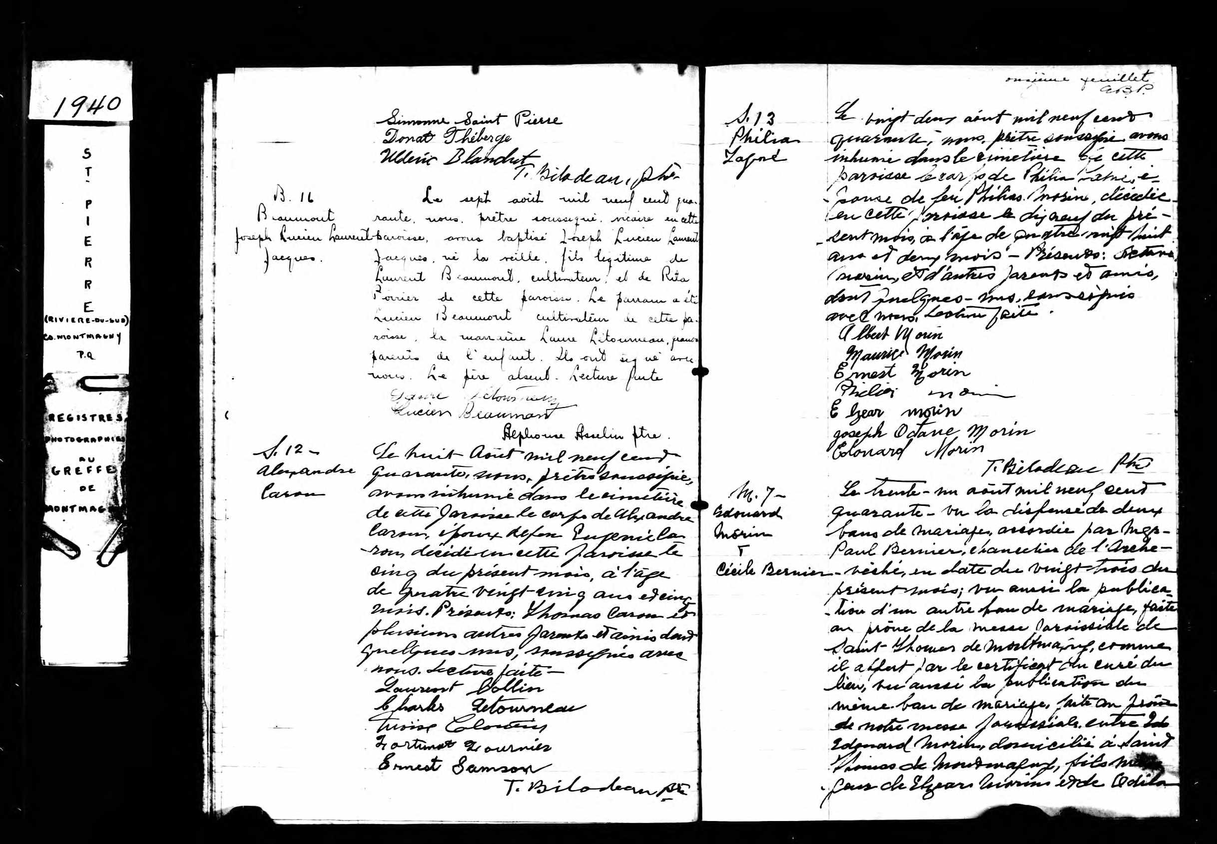 Acte de sépulture Acte de sépulture