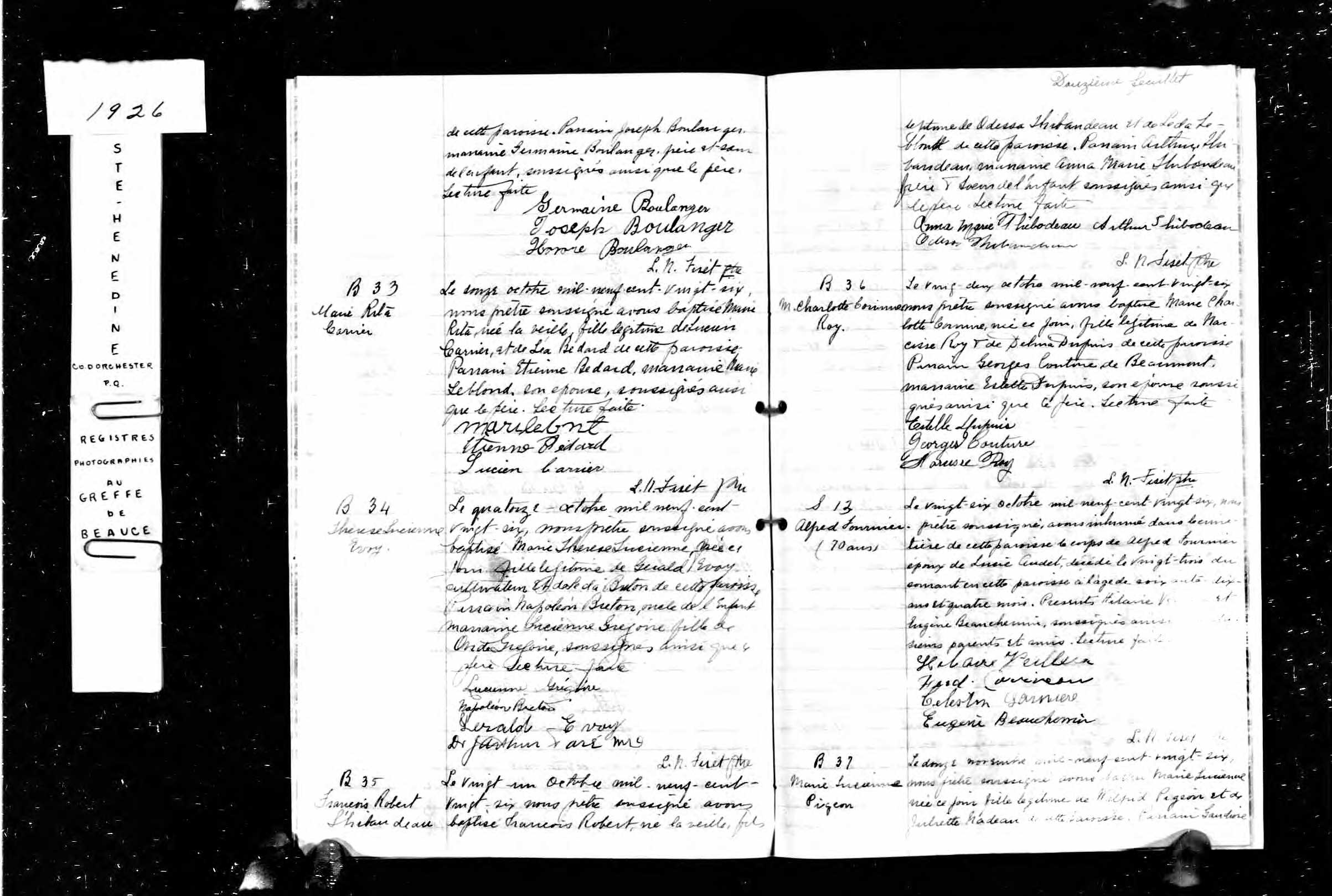 Acte de sépulture