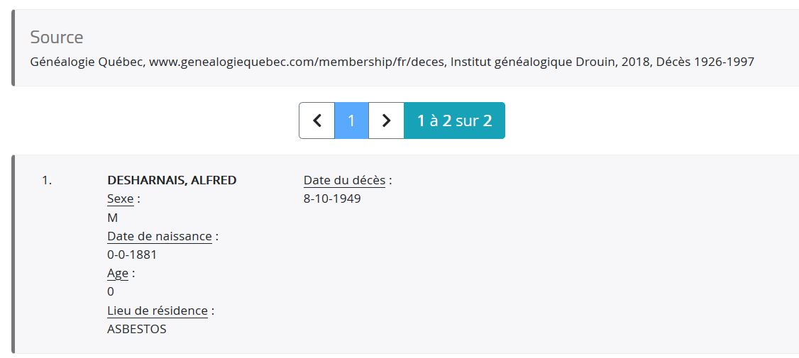 Mention du décès