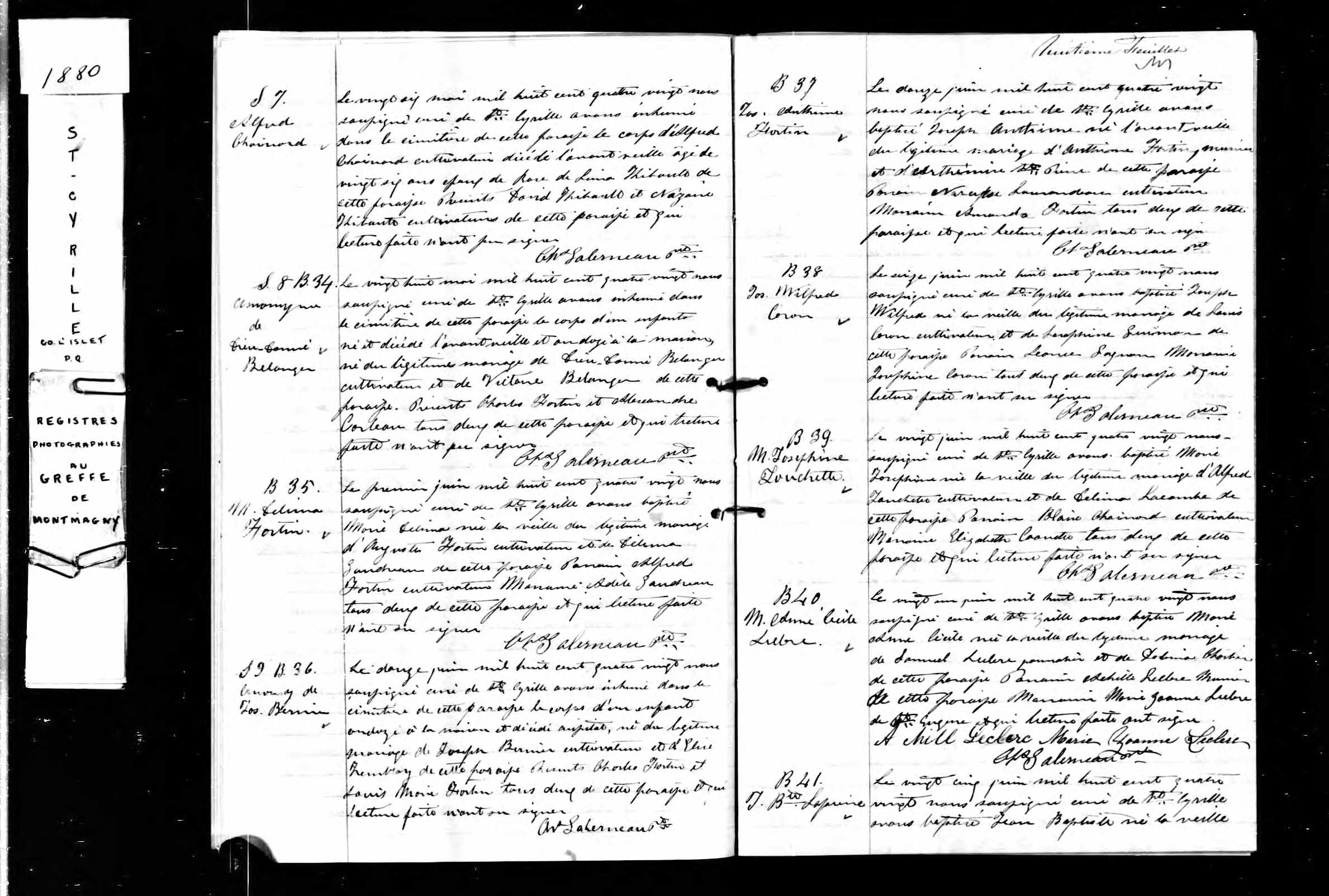 Acte de sépulture