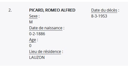 Mention du décès