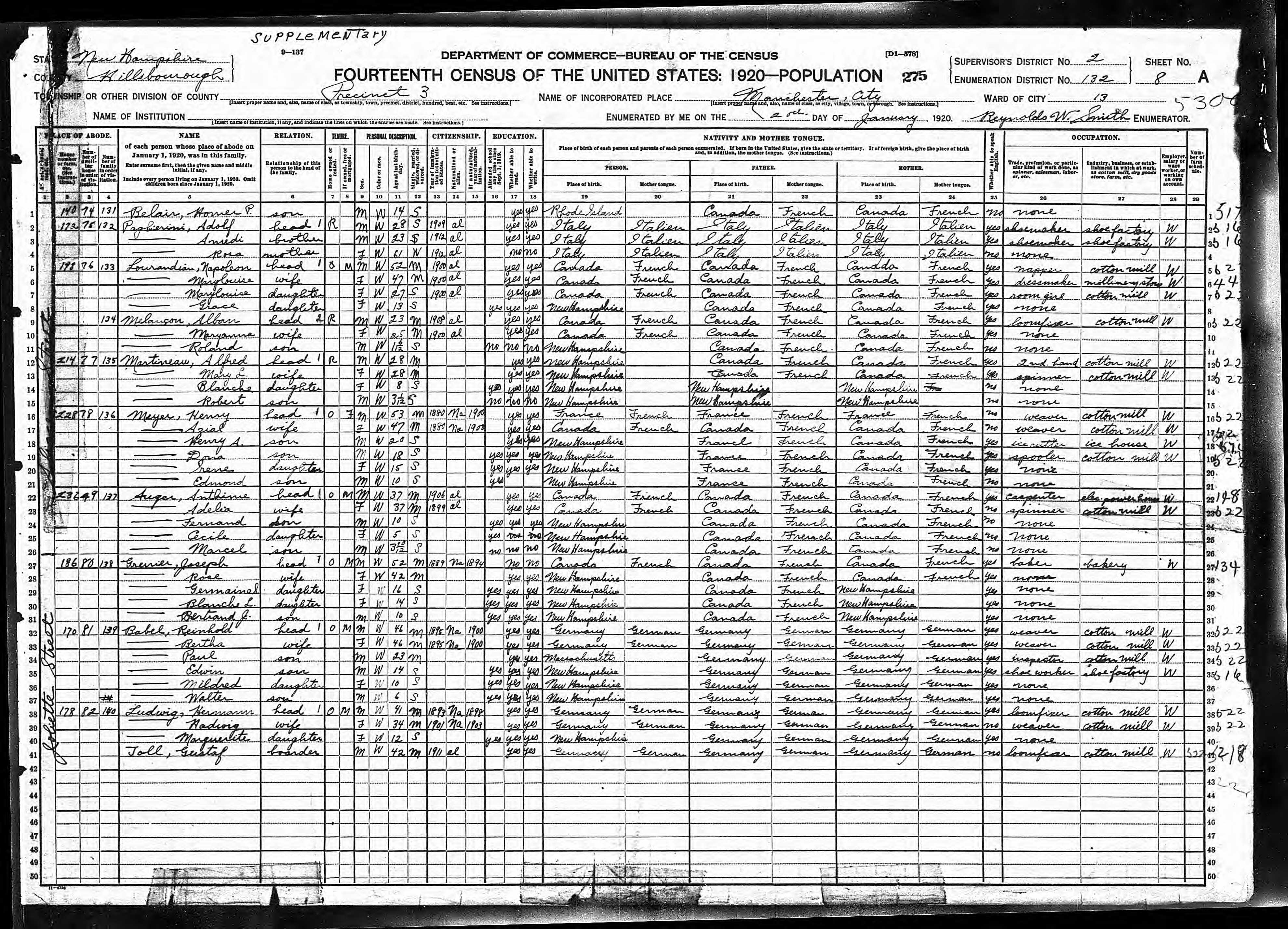 Recensement fédéral américain 1920
