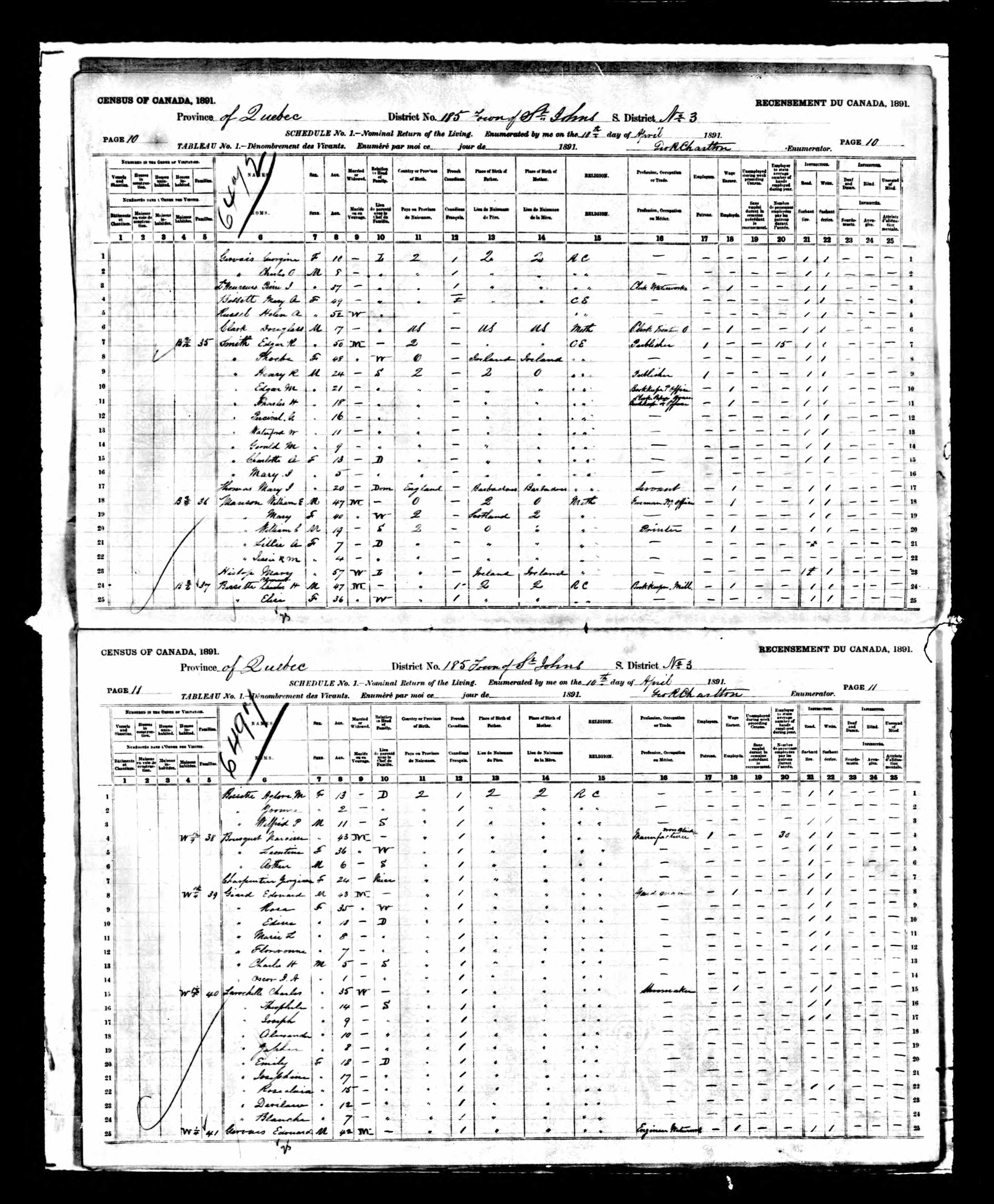 Recensement canadien 1891