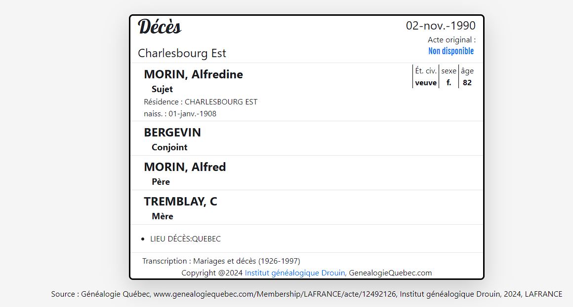 Mention du décès