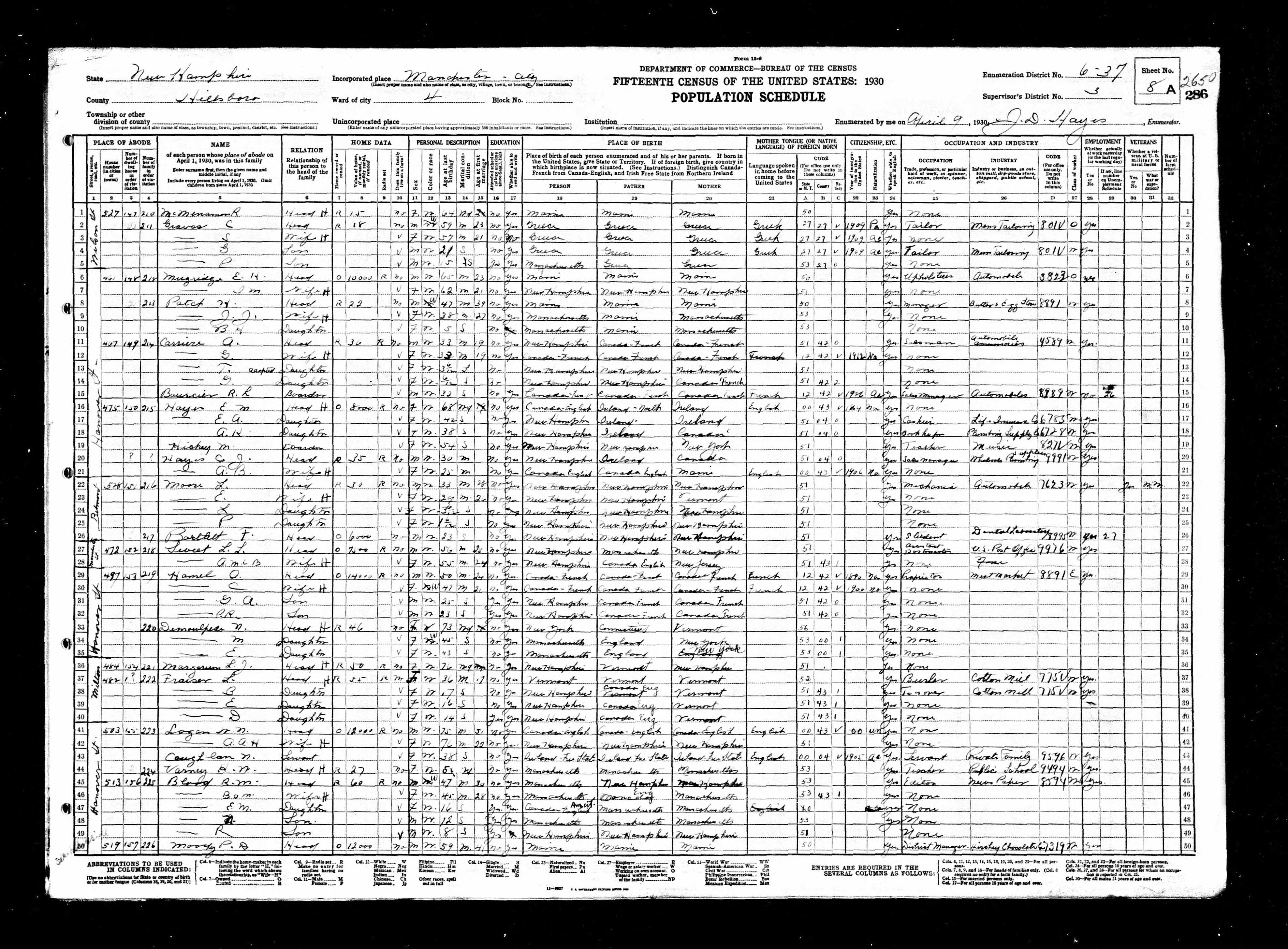Recensement fédéral américain 1930
