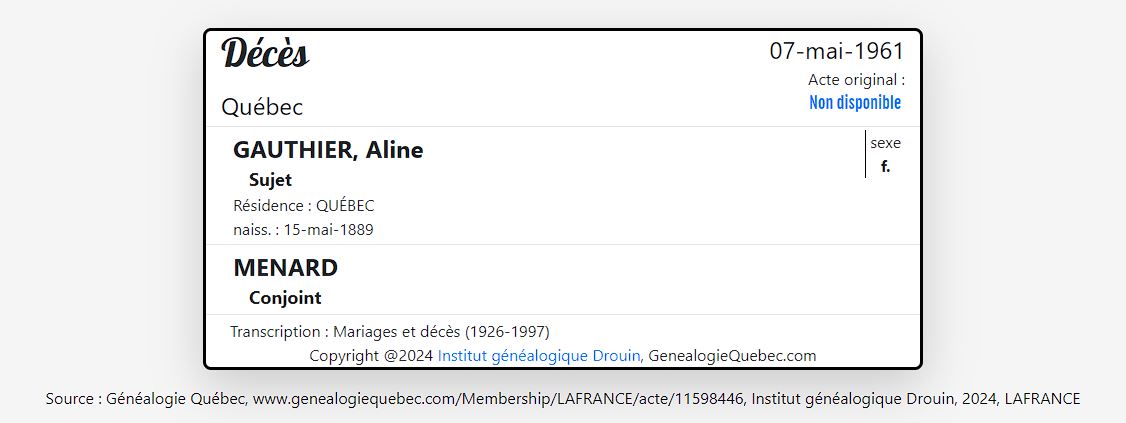Mention du décès