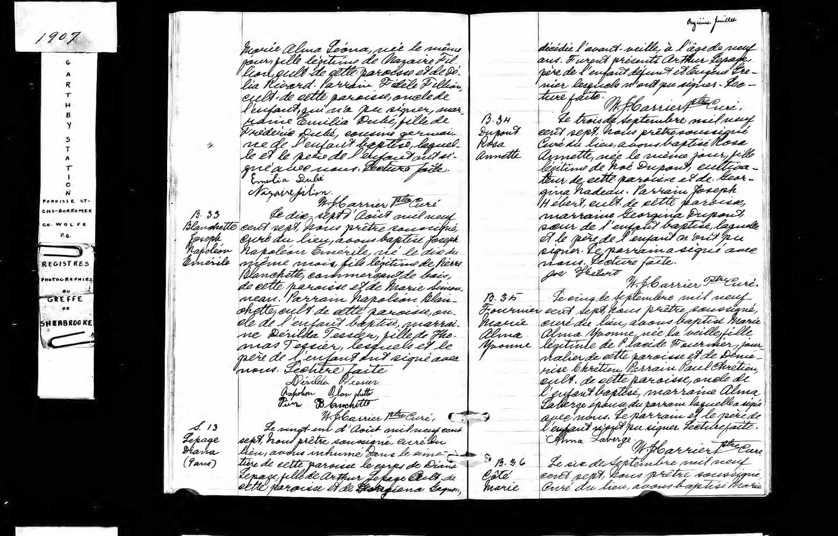 Acte de baptême Acte de baptême