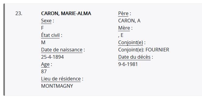 Mention du décès