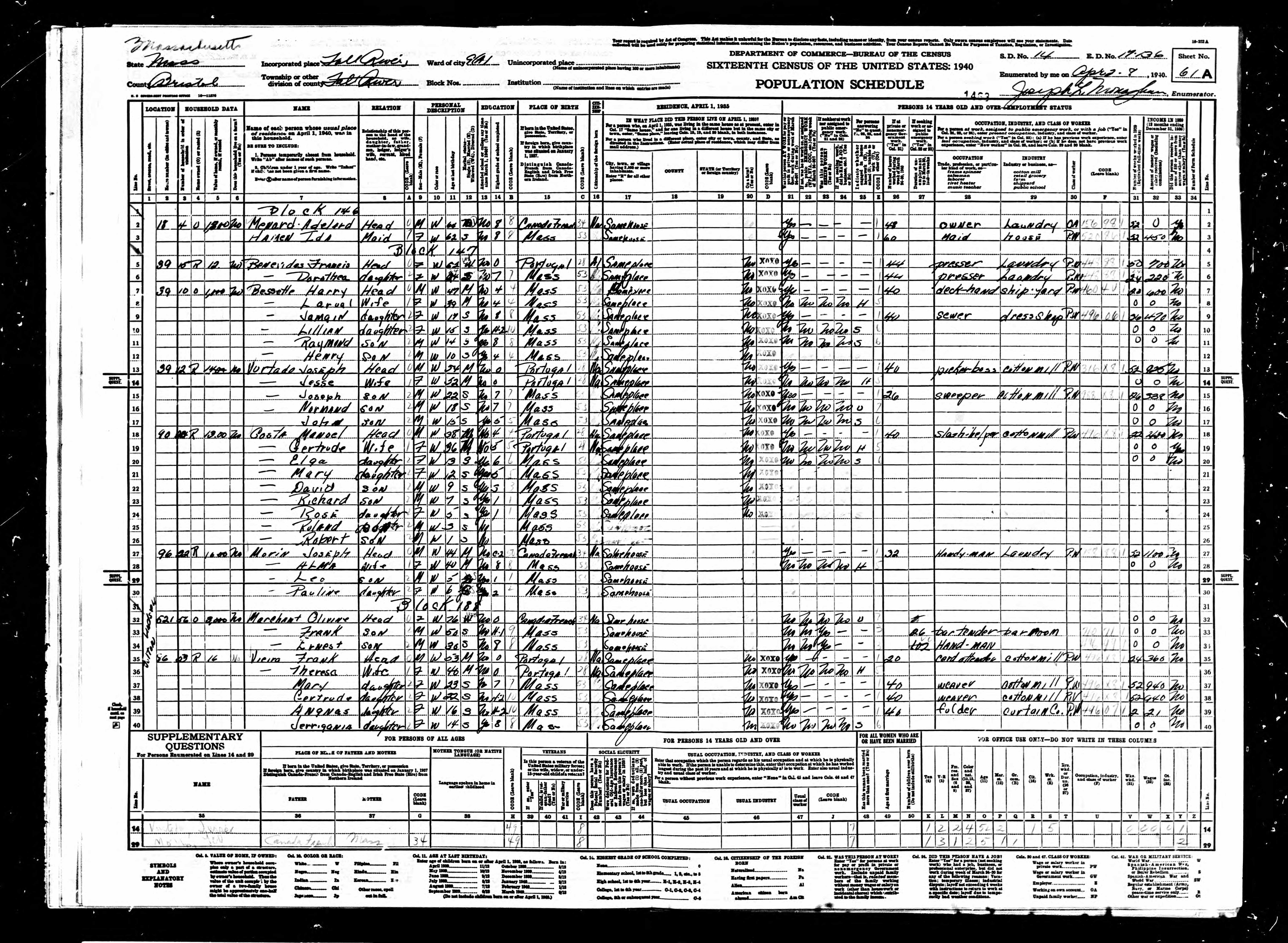 Recensement fédéral américain 1940