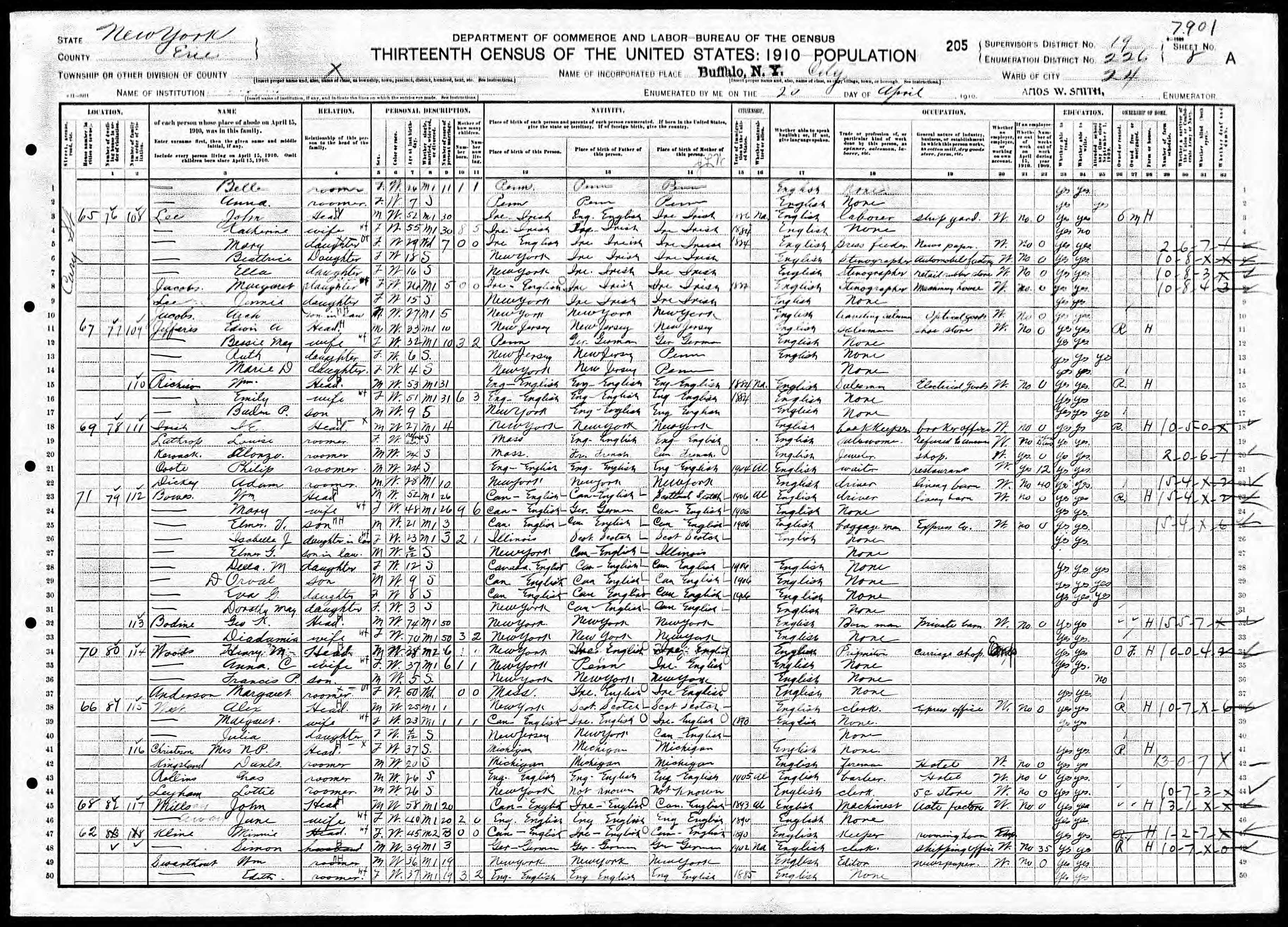 Recensement fédéral américain 1910