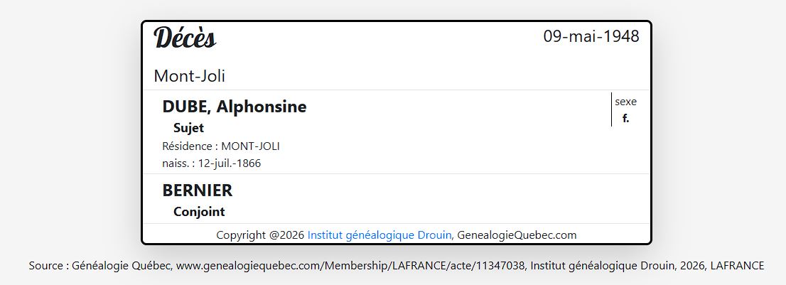 Mention du décès