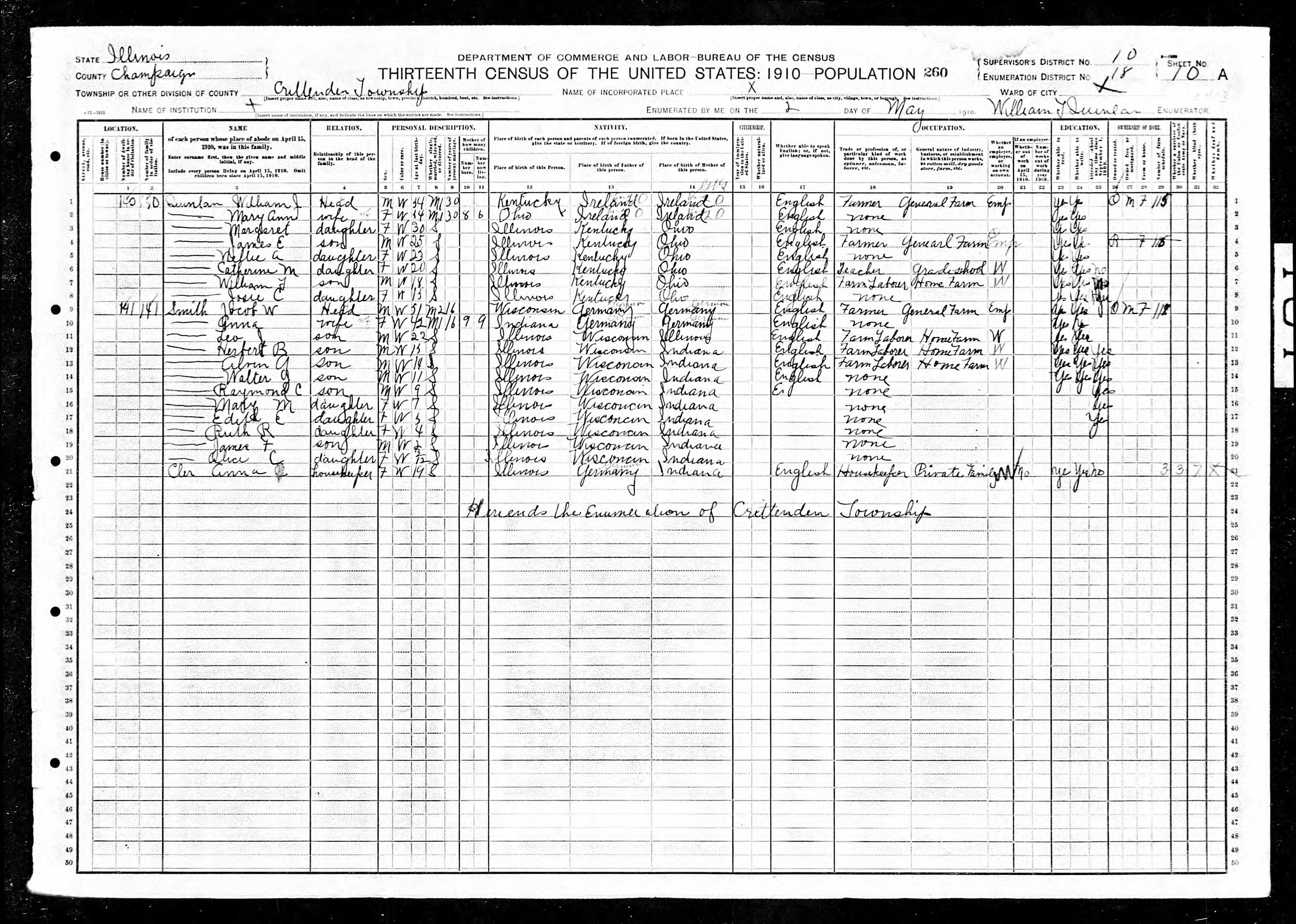 Recensement fédéral américain 1910