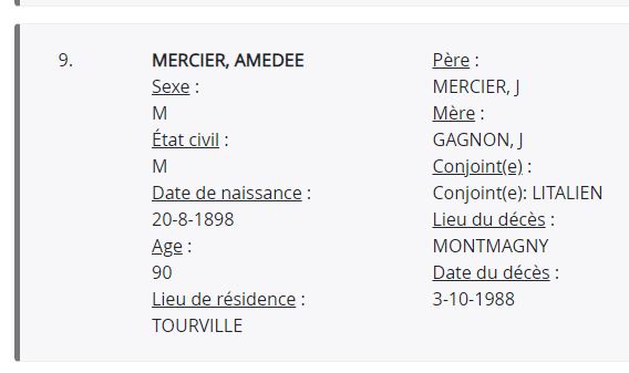 Mention du décès