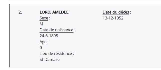 Mention du décès