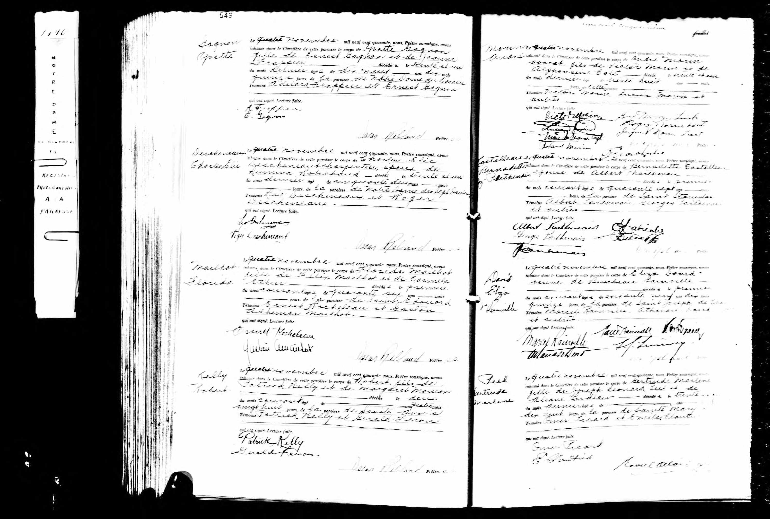 Acte de sépulture Acte de sépulture