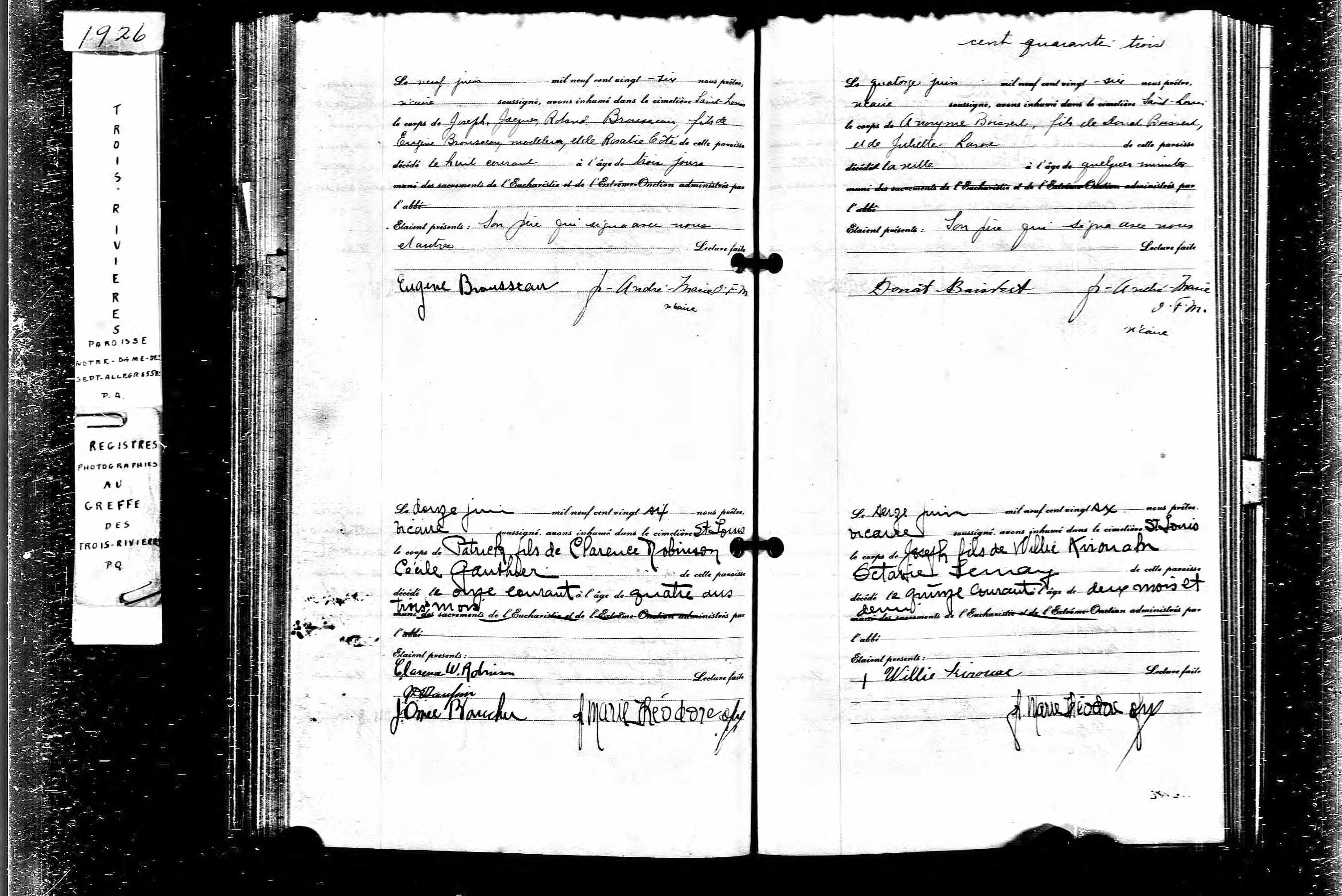 Acte de sépulture