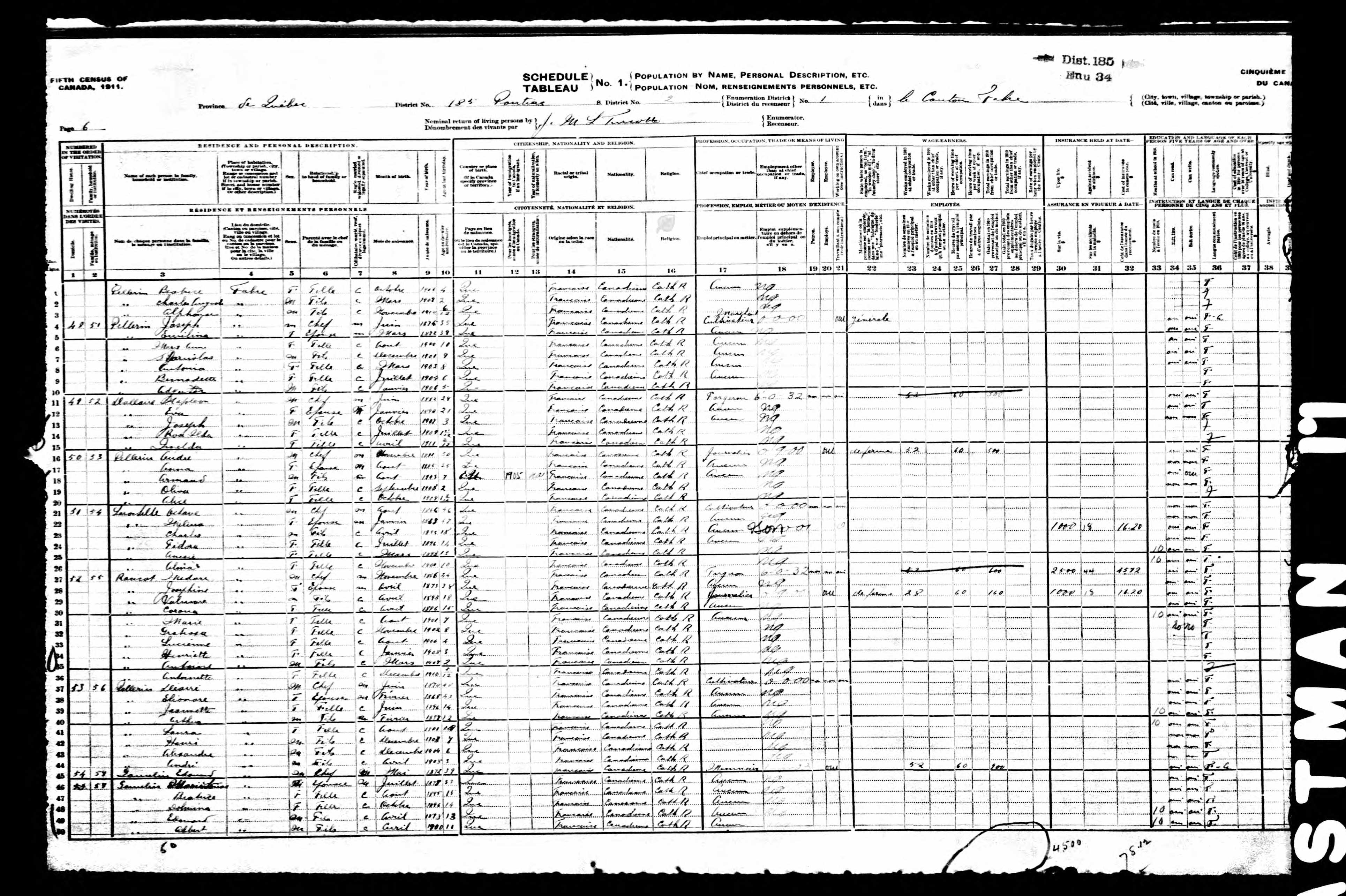Recensement canadien 1911 Recensement canadien 1911