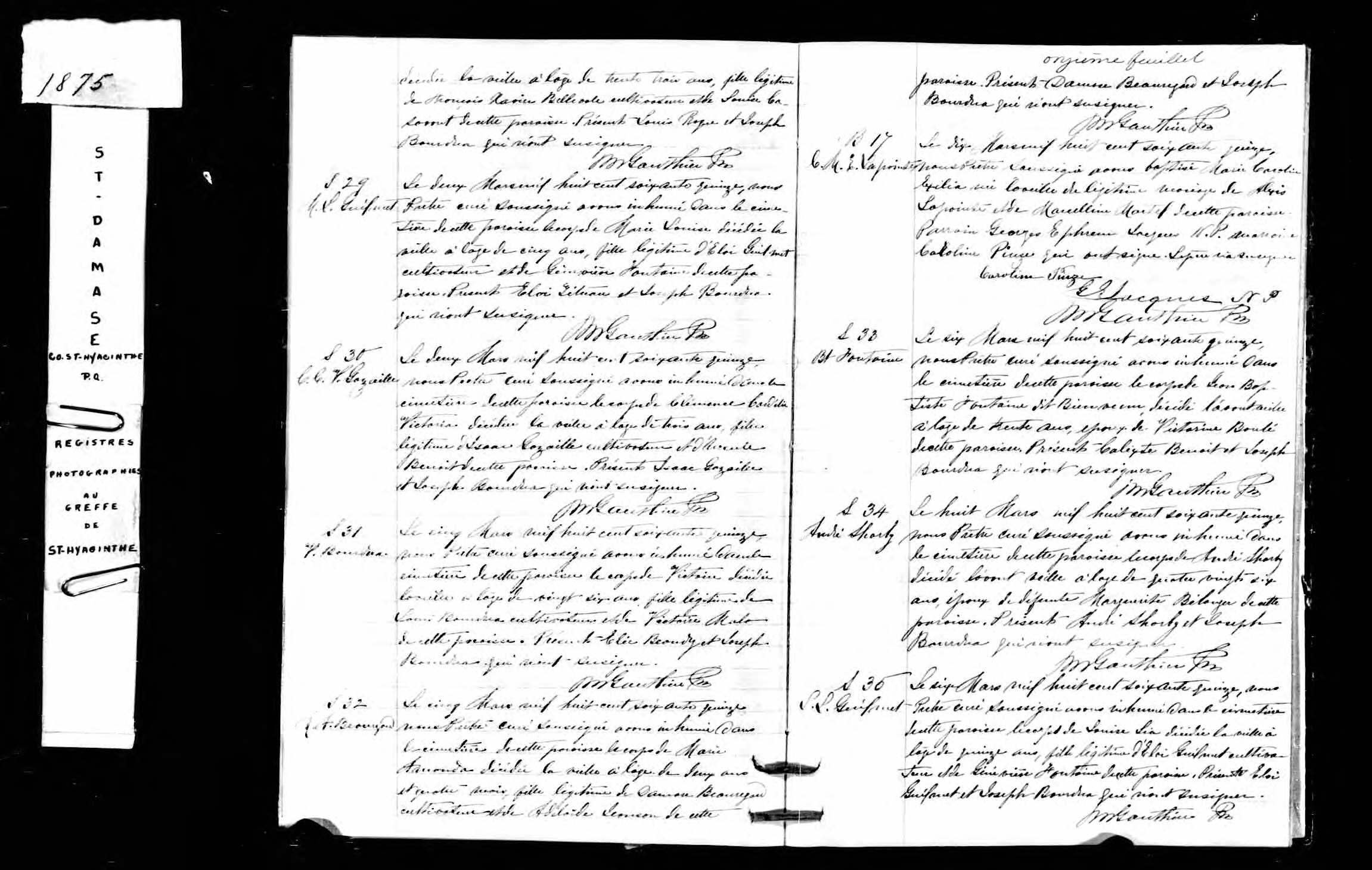 Acte de sépulture