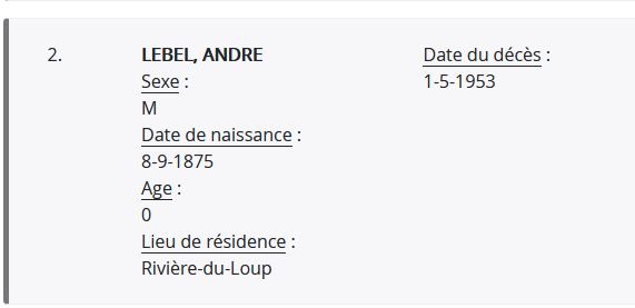 Mention du décès