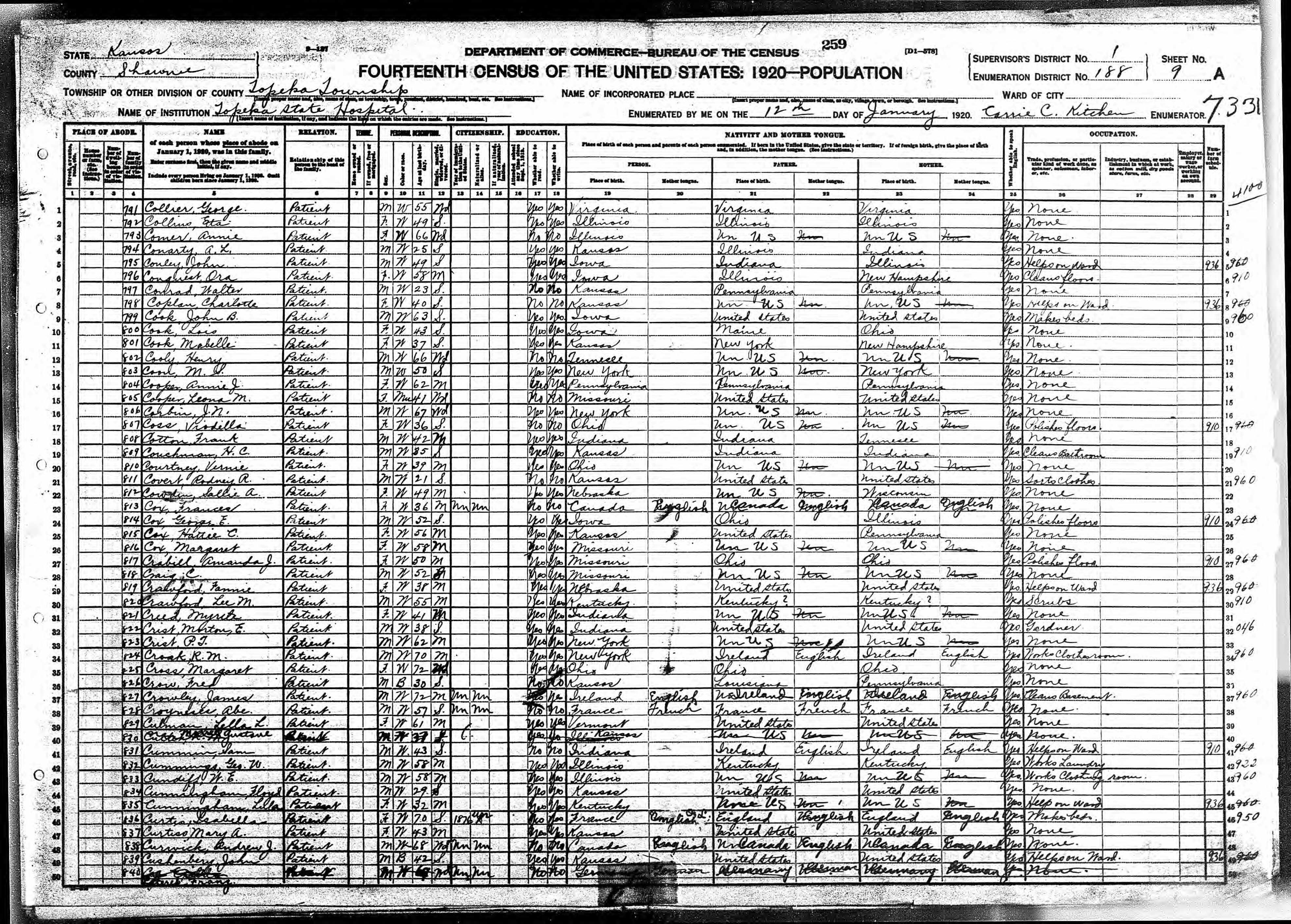 Recensement fédéral américain 1920