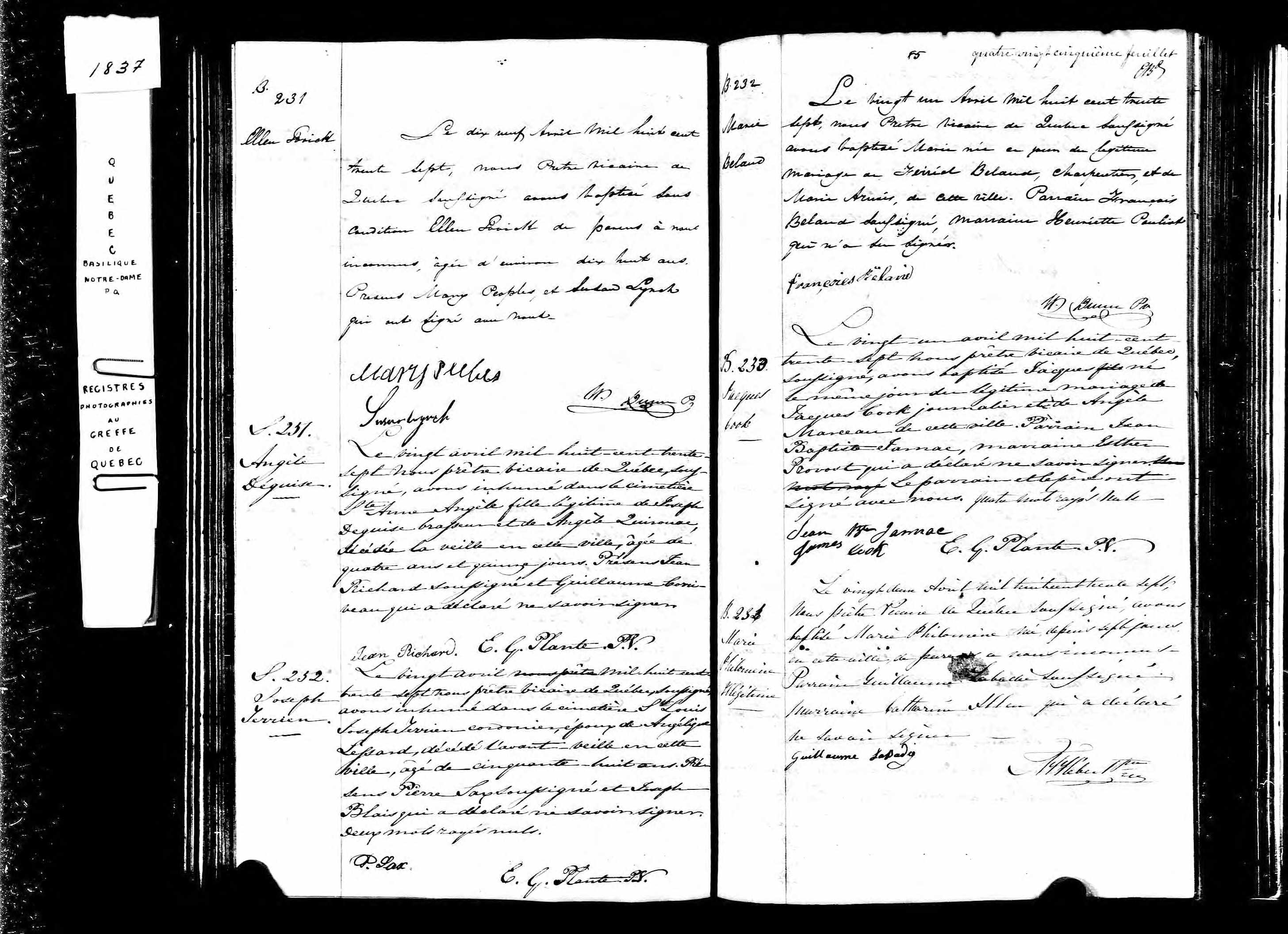 Acte de sépulture Acte de sépulture