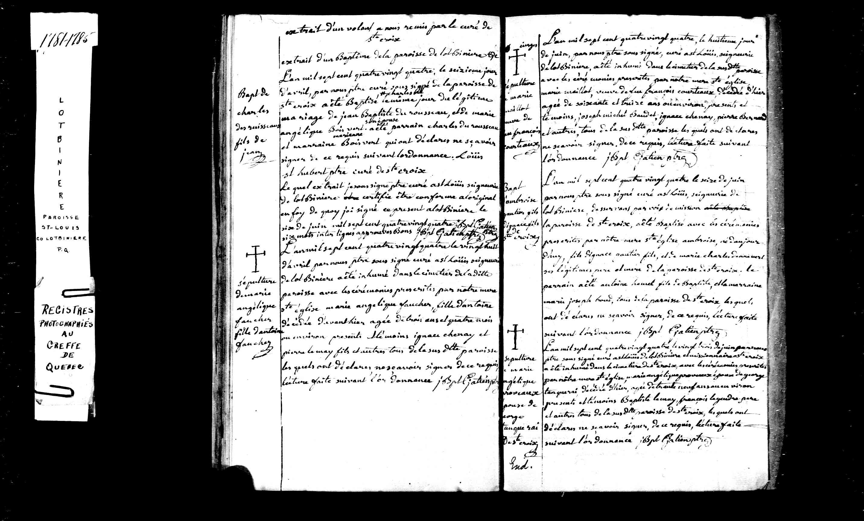 Acte de sépulture Acte de sépulture