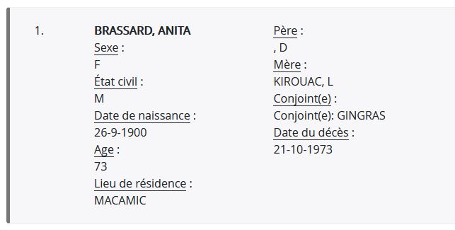 Mention du décès