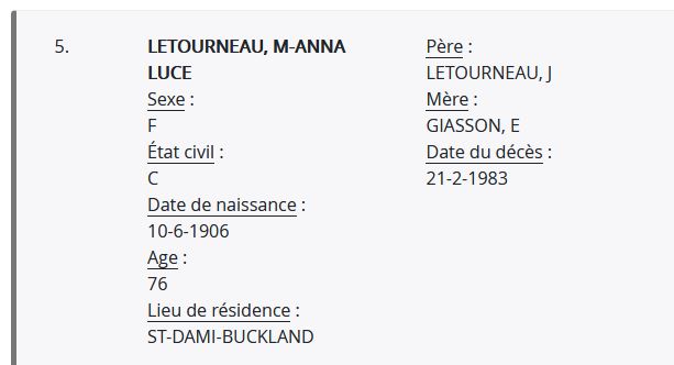 Mention du décès