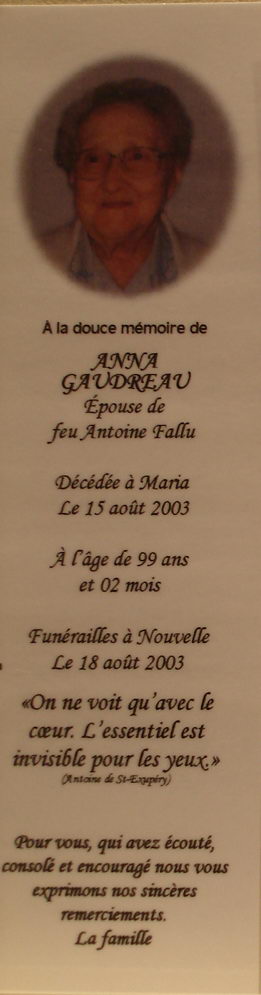 Carte mortuaire