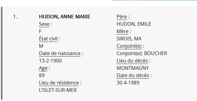 Mention du décès