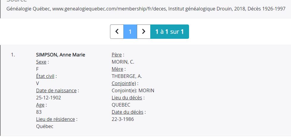 Mention du décès