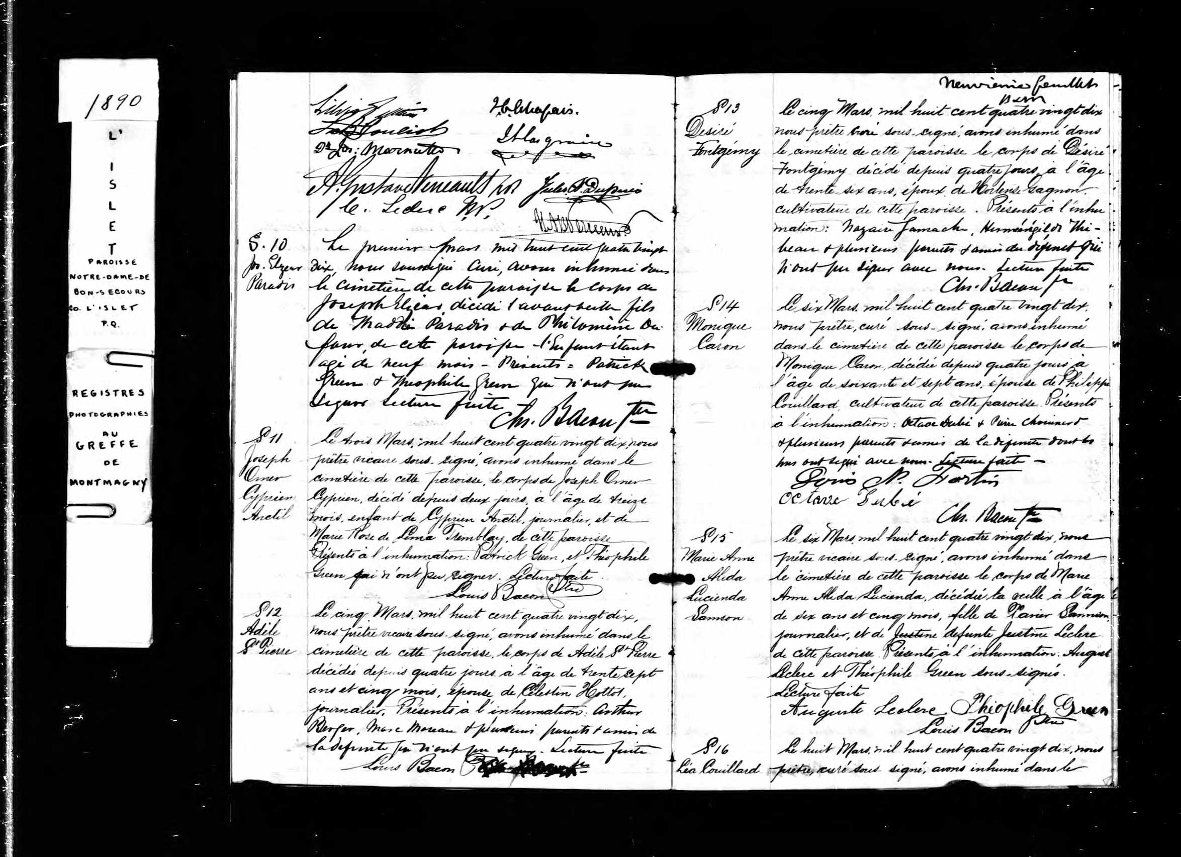 Acte de sépulture