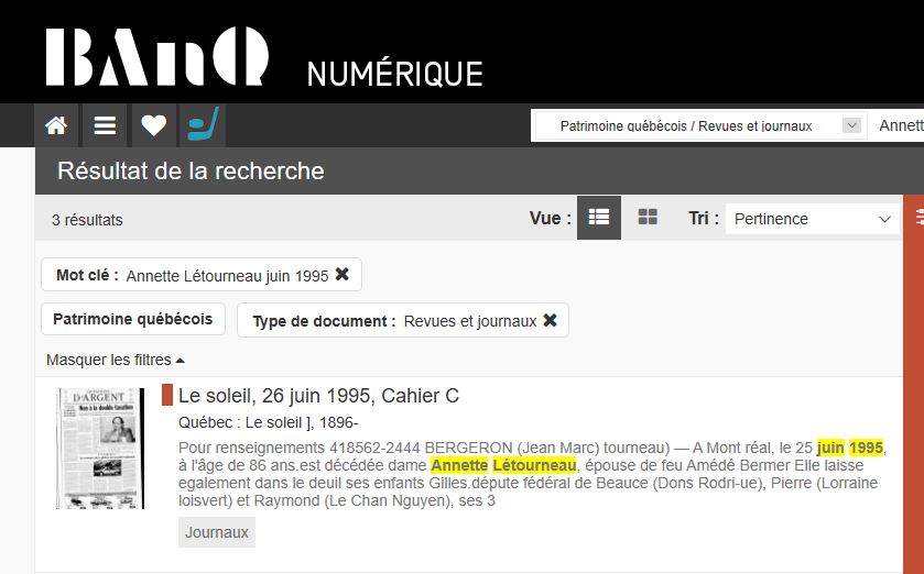 Mention du décès
