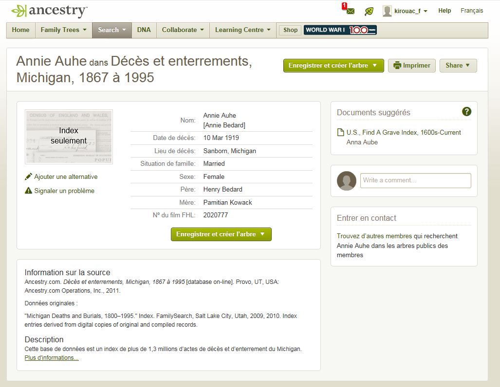 Mention du lieu de décès