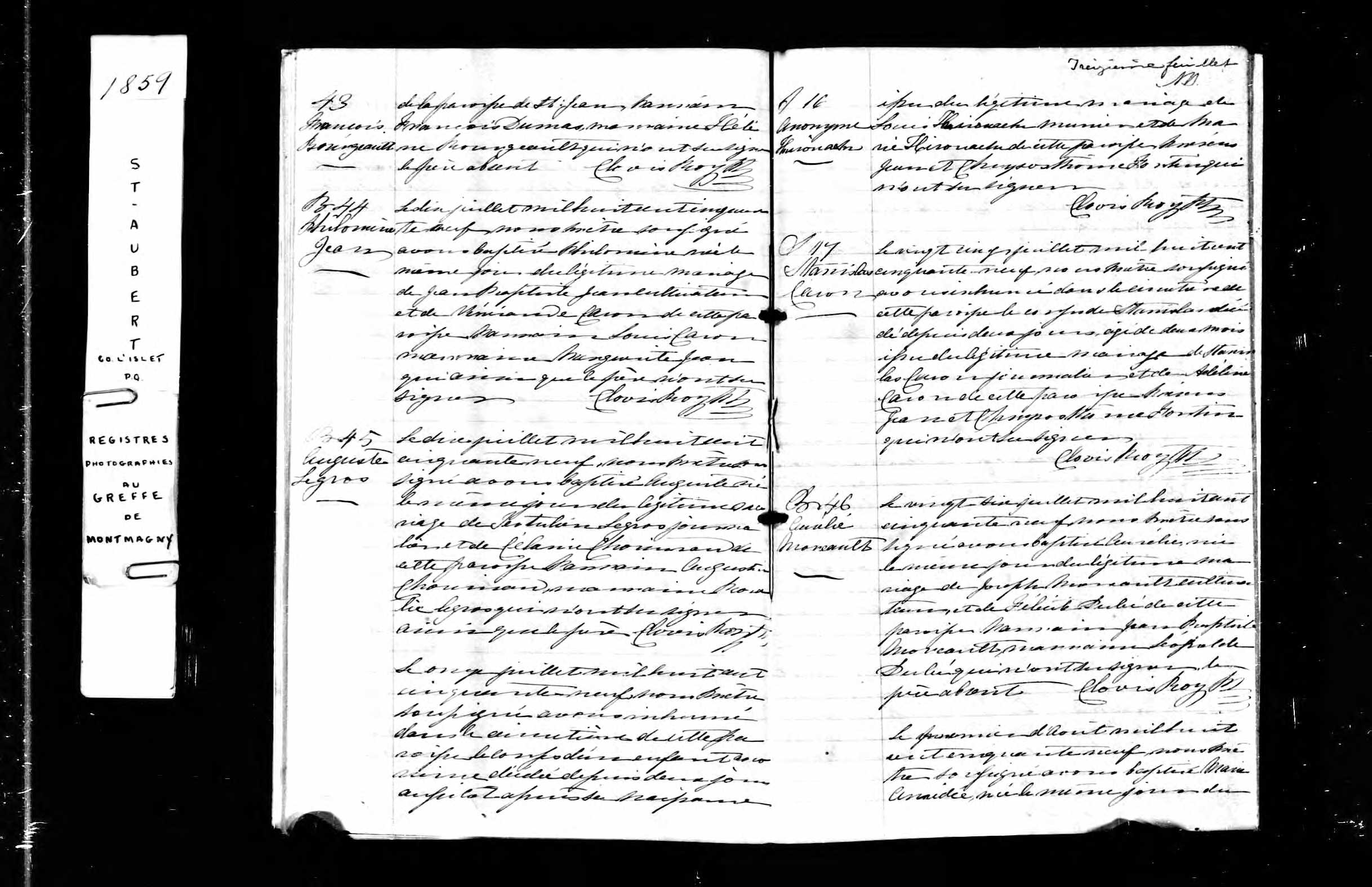 Acte de sépulture