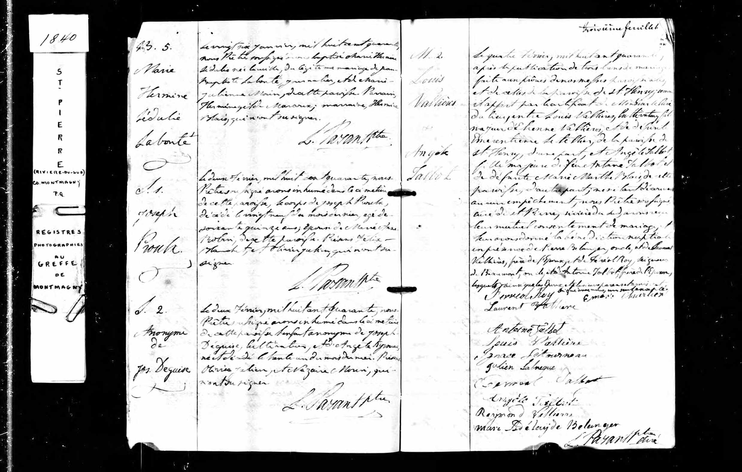 Acte de sépulture Acte de sépulture
